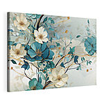 Canvas Schilderijen Schilderij van bloemen en bladeren
