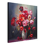 Canvas Schilderijen Schilderij van bloemen in een vaas