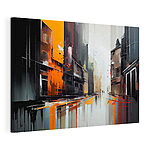 Canvas Schilderijen Schilderij van een straat met gebouwen