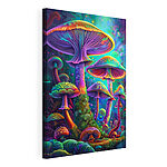 Canvas Schilderijen Groep kleurrijke paddenstoelen