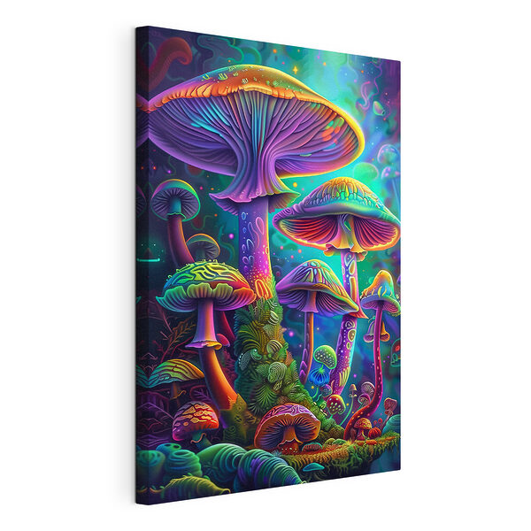 Groep kleurrijke paddenstoelen Canvas Schilderijen Groep kleurrijke paddenstoelen