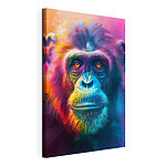 Canvas Schilderijen Kleurrijk gorillaportret met intensiteit