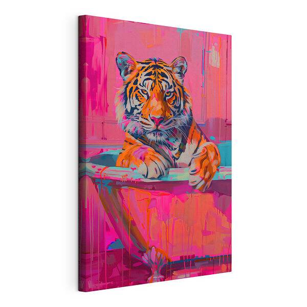 Canvas Schilderijen Tijger in een bad