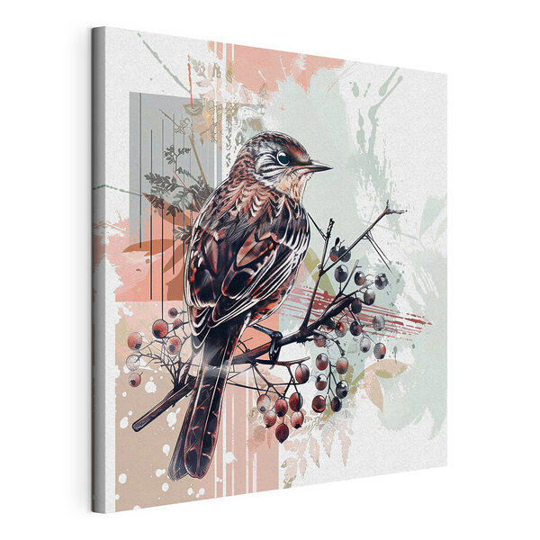Canvas Schilderijen Vogel op een tak