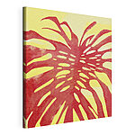 Canvas Schilderijen Rood blad op gele achtergrond