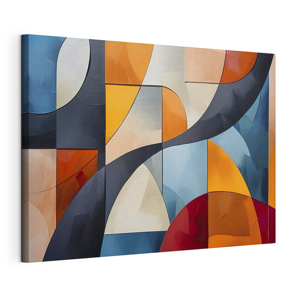 Gedurfde geometrische vormen in levendige kleuren Canvas Schilderijen Gedurfde geometrische vormen in levendige kleuren