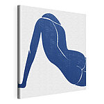 Canvas Schilderijen Blauwe tekening van een vrouw