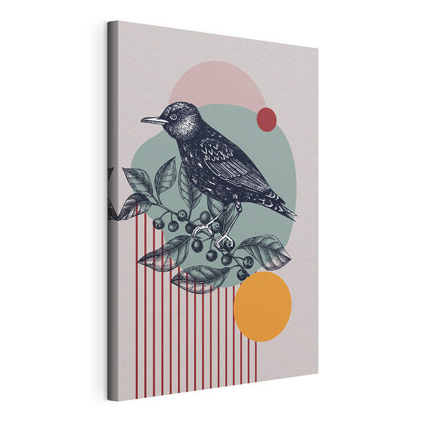 Canvas Schilderijen Vogel op een tak