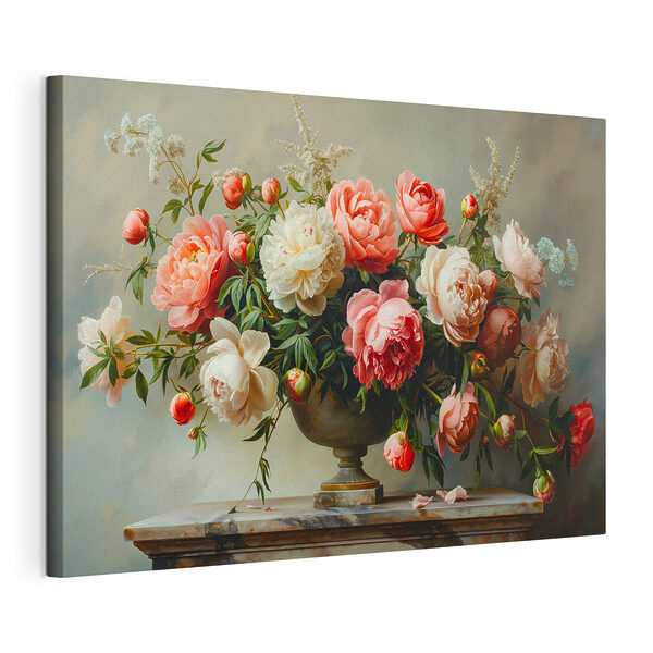 Elegant boeket in een klassieke vaas Canvas Schilderijen Elegant boeket in een klassieke vaas