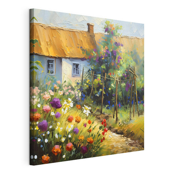 Cottage garden bloeit in het zonlicht Canvas Schilderijen Cottage garden bloeit in het zonlicht