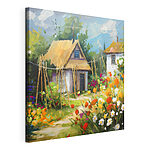 Canvas Schilderijen Witte bloem met geel hart