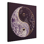 Canvas Schilderijen Yin yang symbool met bellen