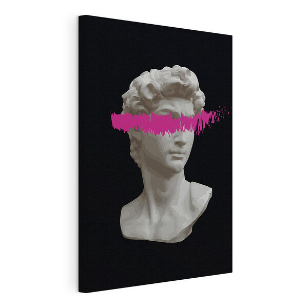 Canvas Schilderijen Beeld van een vrouw met roze haar