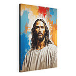 Canvas Schilderijen Sereen figuur te midden van levendige kleuren