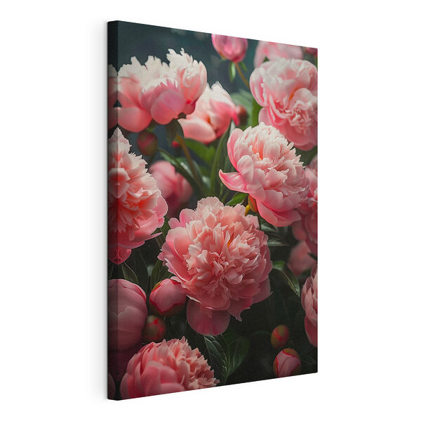 Groep roze bloemen Canvas Schilderijen Groep roze bloemen