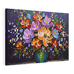 Canvas Schilderijen Schilderij van bloemen in een vaas
