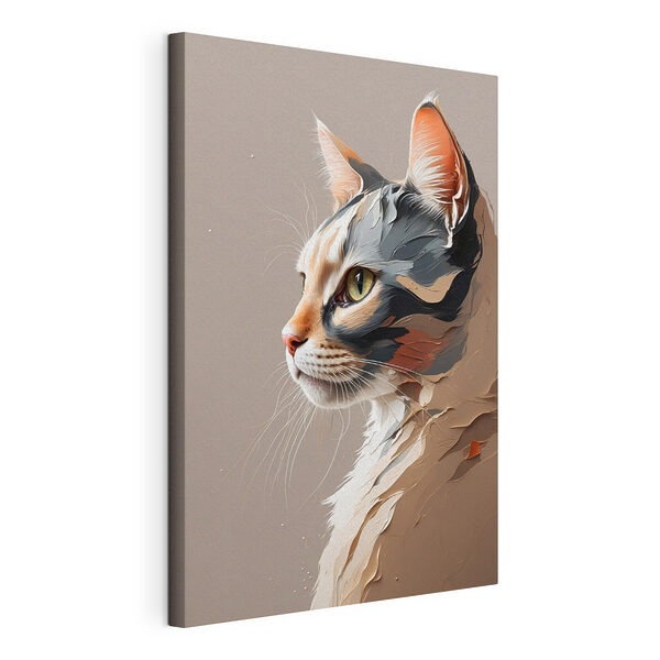 Kat met een gebarsten gezicht Canvas Schilderijen Kat met een gebarsten gezicht