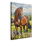 Canvas Schilderijen Majestueus paard in levendige weide