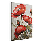 Canvas Schilderijen Helderrode bloemen in elegante bloei