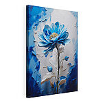 Canvas Schilderijen Blauwe bloem met witte bladeren