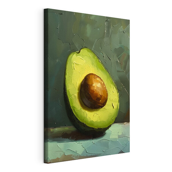 Schilderij van een avocado Canvas Schilderijen Schilderij van een avocado