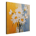 Canvas Schilderijen Schilderij van bloemen in een glas