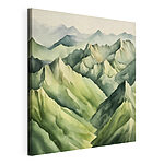 Canvas Schilderijen Dromerig aquarel berglandschap schilderij