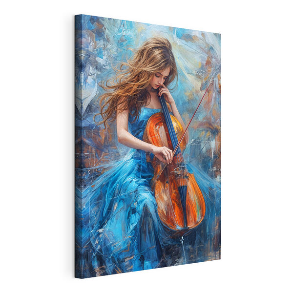Vrouw die cello speelt Canvas Schilderijen Vrouw die cello speelt