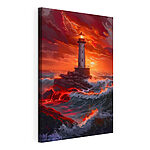 Canvas Schilderijen Vuurtoren in de oceaan