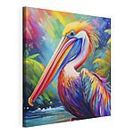 Canvas Schilderijen Kleurrijke vogel met een lange snavel