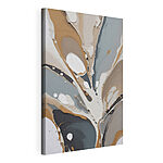 Canvas Schilderijen Abstracte verfwerveling in aardetinten