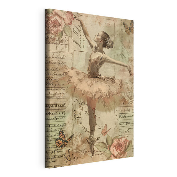 Sierlijk ballet in vintage stijl Canvas Schilderijen Sierlijk ballet in vintage stijl