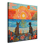 Canvas Schilderijen Schilderij van een kat