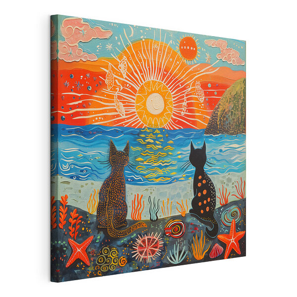 Schilderij van een kat Canvas Schilderijen Schilderij van een kat