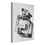 Canvas Schilderijen Zwart-wit foto van een flesje parfum