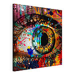 Canvas Schilderijen Kleurrijk oog met verfspatten