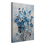 Canvas Schilderijen Schilderij van blauwe bladeren