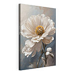 Canvas Schilderijen Witte bloem met geel hart