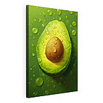 Canvas Schilderijen Avocado Helft met Schitterende Druppels