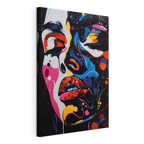 Schilderij van een vrouw’s gezicht Canvas Schilderijen Schilderij van een vrouw’s gezicht