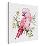 Canvas Schilderijen Roze vogel op een tak