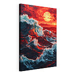 Canvas Schilderijen Golven in de oceaan met een zonsondergang