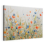 Canvas Schilderijen Schilderen van bloemen en gras