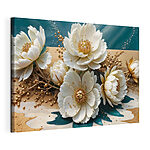 Canvas Schilderijen Groep witte bloemen