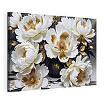 Canvas Schilderijen Elegante bloemsymfonie in wit