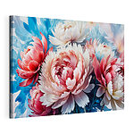 Canvas Schilderijen Levendige bloemen in zachte pasteltinten