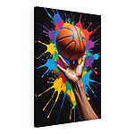Canvas Schilderijen Hand die een basketbal vasthoudt
