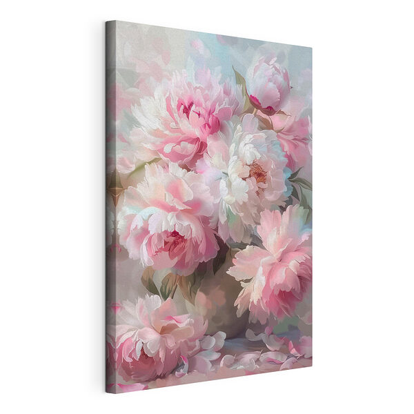 Zachte Pastel Pioenroos Perfectie Canvas Schilderijen Zachte Pastel Pioenroos Perfectie
