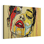 Canvas Schilderijen Schilderij van een huilende vrouw