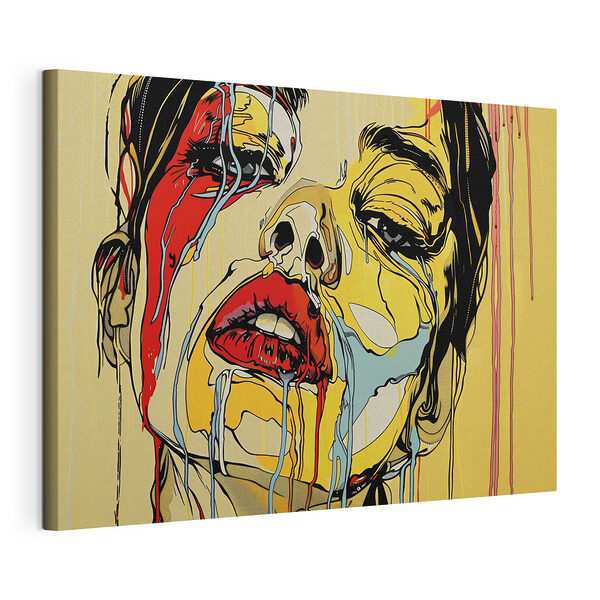 Canvas Schilderijen Schilderij van een huilende vrouw